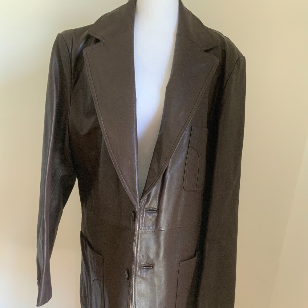 Fashion leather blazer coat size M